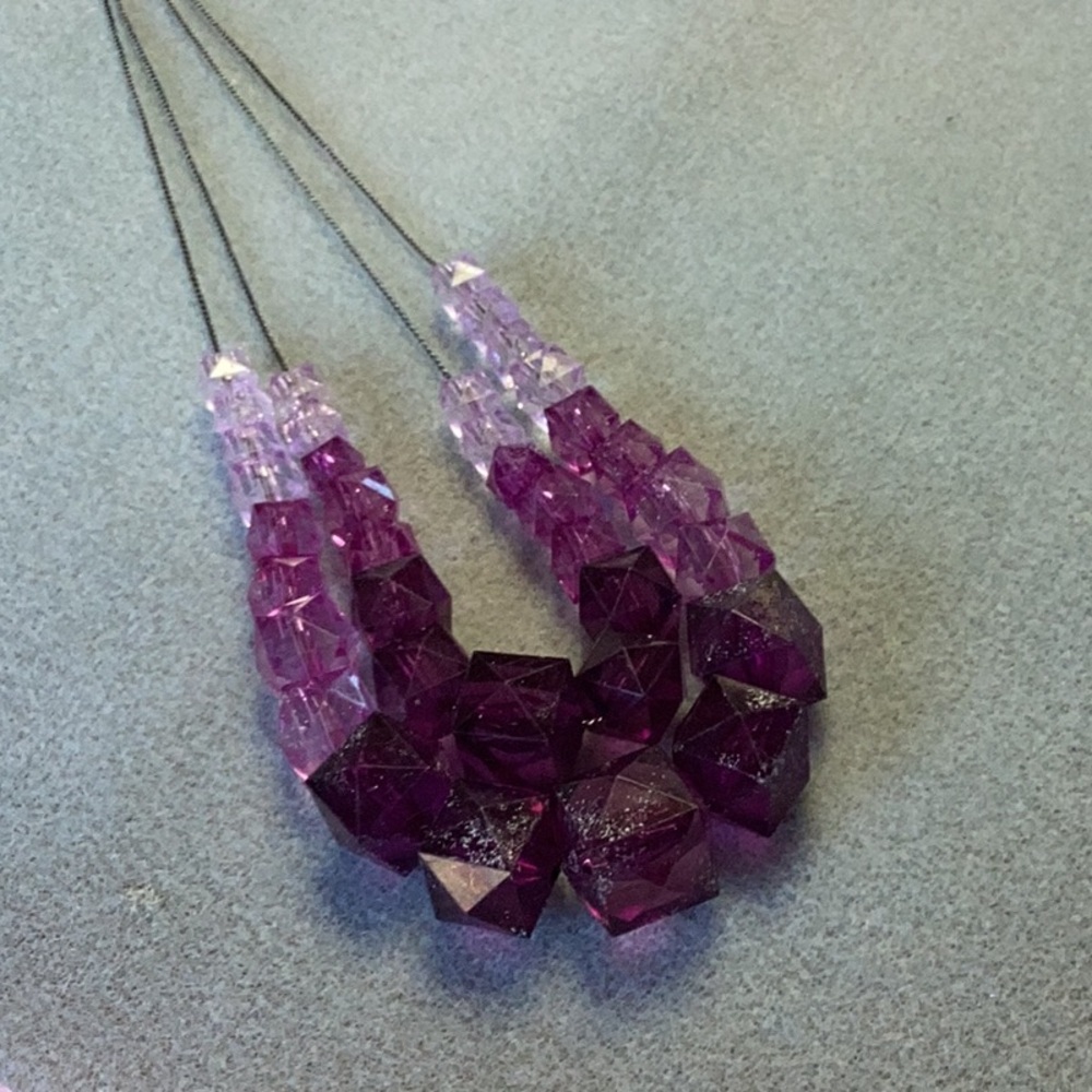 FINAL SALE PRICE Purple Ombré Adjustable Beaded Necklace